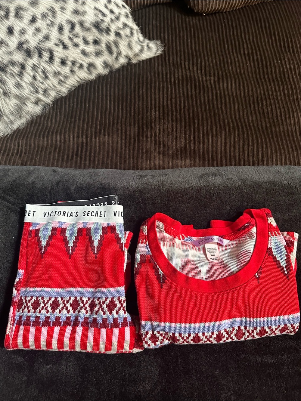 Victoria's Secret Red Fair Isle Lounge Set